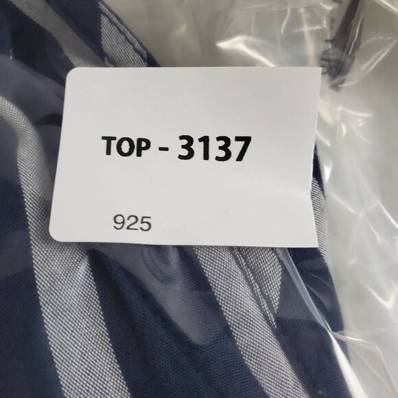 Old Navy Medium Navy Blue White Vertical Stripe Sleeveless Tank Top - Picture 6 of 6